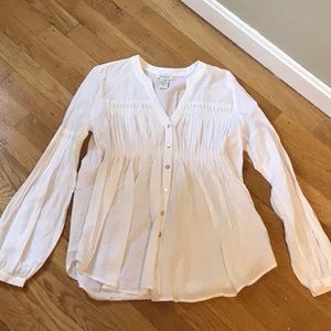 Sundance cotton pleated blouse
